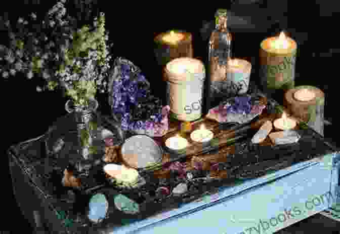 An Altar Adorned With Earthy Elements, Such As Crystals, Stones, And Plants, Representing The Element Of Earth. A Witch S Guide To Faery Folk: How To Work With The Elemental World (Llewellyn S New Age)