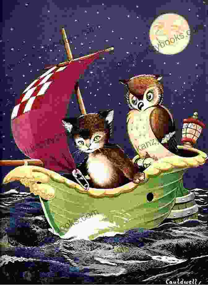 An Illustration From The Owl And The Pussycat, Depicting The Owl And The Pussycat In A Boat, Sailing Towards The Bong Tree The Owl And The Pussycat