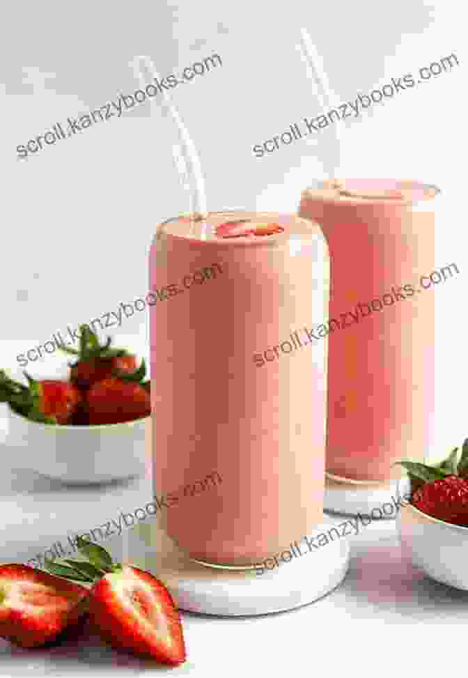 Blended Smoothie In A Glass, Vibrant Pink In Color With Strawberries As Garnish Best Fruit Smoothies For Weight Loss: 3o Day Rapid Weight Loss Program (Good Smoothies For Weight Loss)