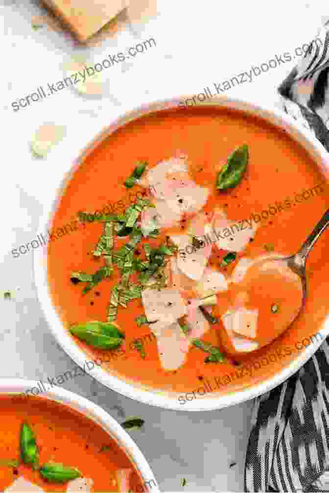 Photo Of A Creamy Tomato Soup Garnished With Fresh Basil Vitamix Blender Cookbook For Beginners: 1000 Day All Natural Quick And Easy Vitamix Blender Recipes For Total Health Rejuvenation Weight Loss And Detox