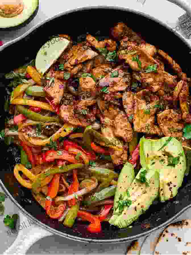 Sizzling Fajitas On A Platter With Various Toppings THE COMPLETE GUIDE ON FAJITA COOKBOOK: The Effective Guide And Authentic Latin Recipes For Delicious Meal And Living A Healthy Life